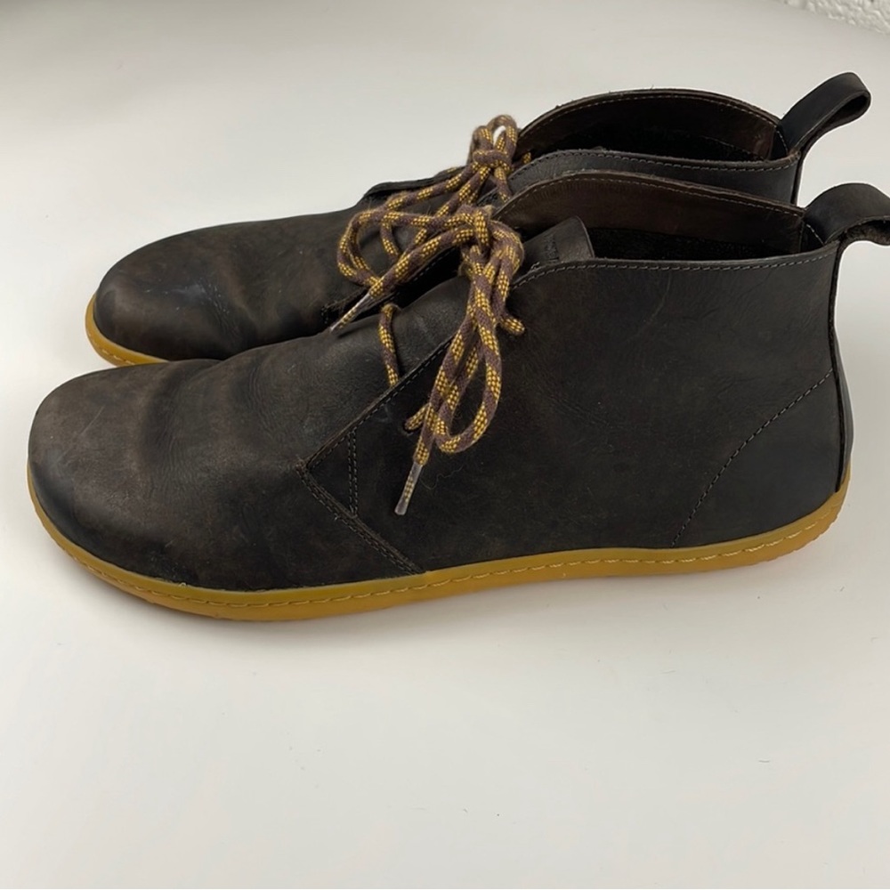 Vivo barefoot| Gobi III 100% Leather Chukka Ankle Lace Up Boot Brown 45M 11.5